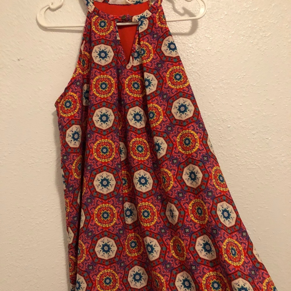 Pink Boho Print A Line Dress